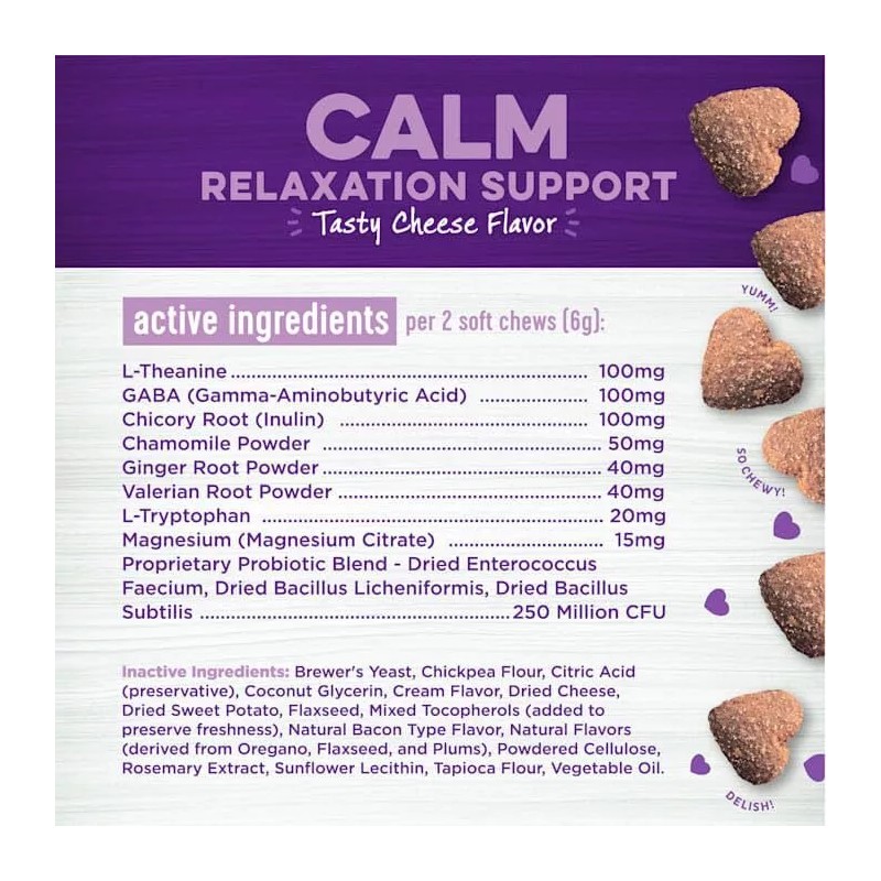 Wellness Calming Soft Chews for Dogs Relaxation Support with L