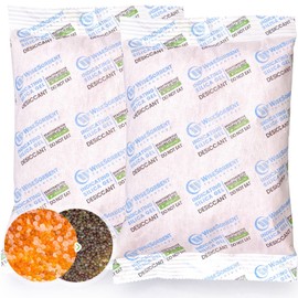 Wisesorb 2Pcs 500 Gram Desiccant Packs, Indicating Silica Gel (Orange to Dark Green), Rechargeable Gun Safe Dehumidifier, Moisture Absorbers for Storage, Humidify Control