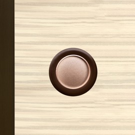 Fusuma Pull Handle 1 Piece [Pull Removal Included] Brown (Brown x Light Brown) Round Pull Bottom Dimensions 1.9 inches (49 mm) / Easy to Install Pull Nail Included