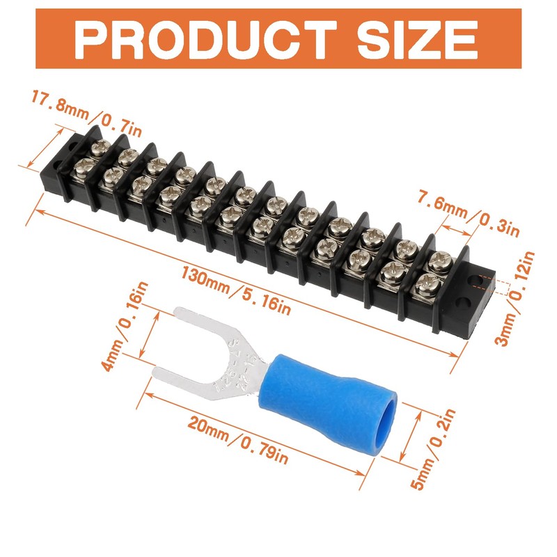 JAMHER 12 Circuits 12 Positions Terminal Block 20-30A 200-450V Dual