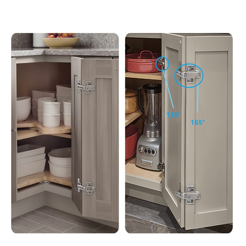 165 Degree Corner Cabinet Hinges 2 Pack Full Overlay Hydraulic