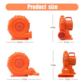 Easyair 520W Air Blower for Bounce House and Water Slide, Inflatable Blower with Floor Drying Nozzle and 12.5FT Long Cord for Bouncy Castle, Water Slide 120V 60HZ