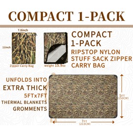 BESTHUNTINER Heavy Duty Survival Blanket -Multifunctional Reflective Tarp Thermal Blanket - 213cmx150cm Waterproof Durable Camping Hiking Insulate Tarp Emergency Blanket