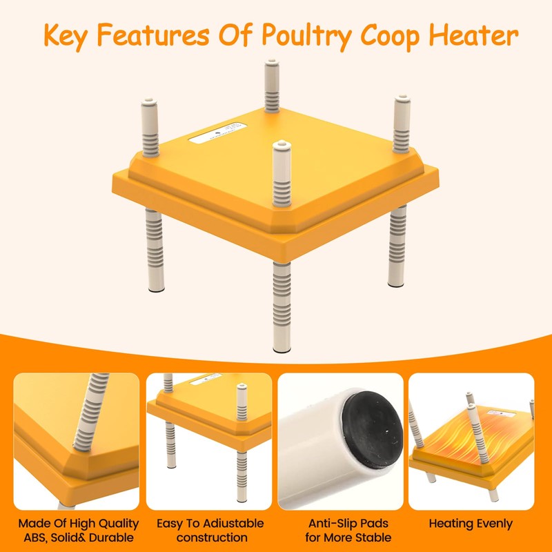Brooder Heater for Chicks, 10 x 10 Inches Chicken Brooder