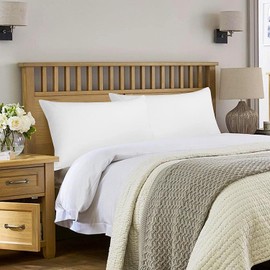 400 Thread Count 100% Egyptian Cotton 2 Pack Housewife Pillow Cases Covers, White Bedroom Pillowcase Pair, Long-Staple 100% Natural Cotton Standard Cases for Sleeping