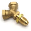 Large Brass Y Male to Female POL Tee Connector for