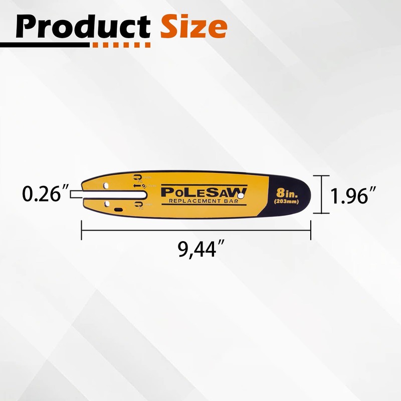 LikeLion 8-inch Pole Saw Replacement Bar DWZCSB8, DCPS620B, Fit for