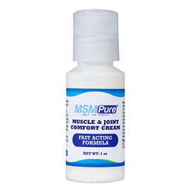 KALA HEALTH MSMPure Maximum Strength MSM Cream – 1 oz Travel Size, Fast-Absorbing, Non-Staining Formula for Joint & Muscle Comfort and Flexibility – US-Sourced MSM