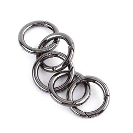 Demeras 5PCS/Bag Zinc Alloy Round Carabiner Gate Rings Spring O Rings Snap Clip Keyring Spring Snap Hook for Bags, Purses, Keychain, Camping Hiking
