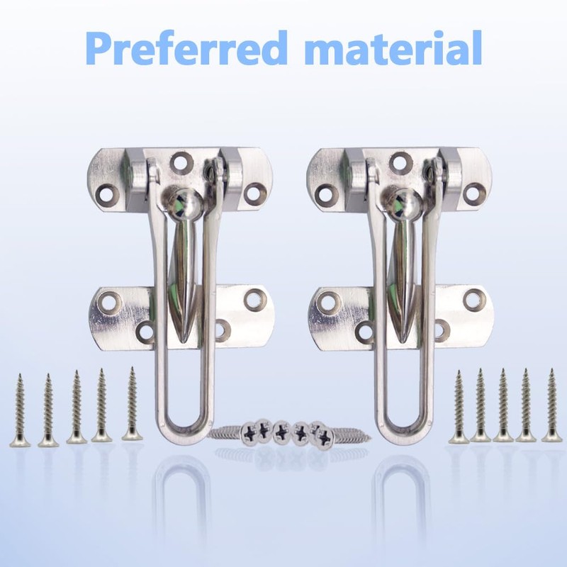 Ruidee 2Pcs Swing Bar Lock Front Door Locks Alloy Automatic