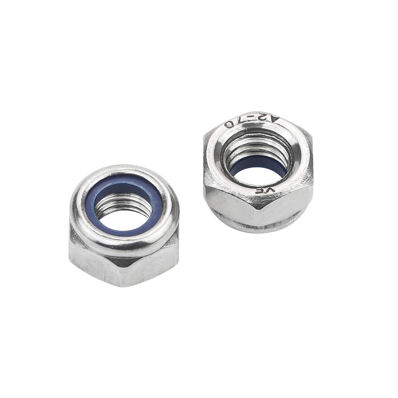 Favordrory M8 x 1.25mm 304 Stainless Steel Self-Lock Nylon Inserted