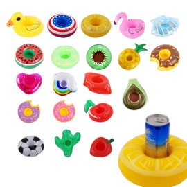 TAMUNI 20 PCS Cute Inflatable Drink Holders for Pool Parties and Summer Fun - Make a Splash Includes Free Air Pump!