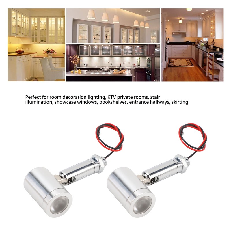 2 Pcs Mini LED Spotlight DC12V 1W 30° Angle Indoor