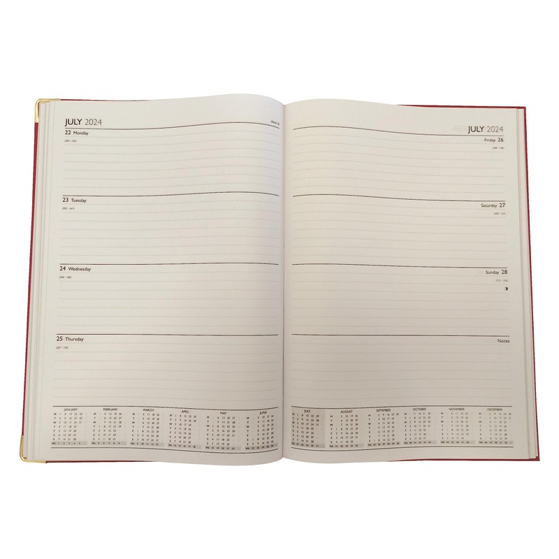 G4GADGET G4 2024 A5 Week to View Hardback 70gsm Paper