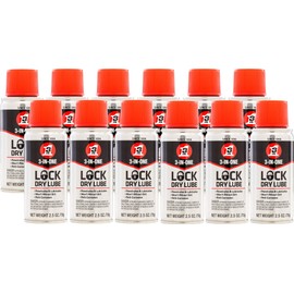 3-IN-ONE Lock Dry Lube, 2.5 OZ [12-Pack]