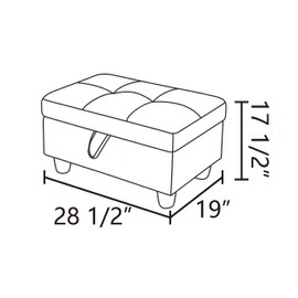 NicBex 28.5" W Storage Ottoman,Faux Leather Ottoman with Storage,Ottoman Foot Rest Stool for Under Desk at Work,Bedroom Bench with Storage,Ottoman Bench for Living Room,White