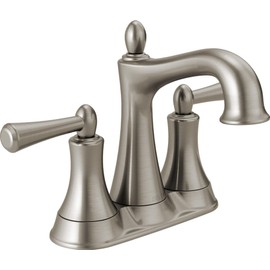 Delta 25774LF-SP Rila 4" Centerset 2-Handle Bathroom Faucet - Spotshield Brushed Nickel