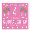 Hunts England - Goddaughter 4th Birthday Card - Happy Birthday