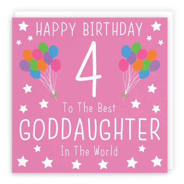 Hunts England - Goddaughter 4th Birthday Card - Happy Birthday