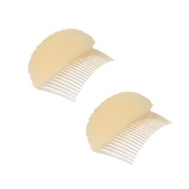 Ericotry 2Pcs 3.3inch Charming Bump It Up Volume Inserts - Beige Sponge Foam Hair Combs for Beehive Buns and Hairstyling Accessories
