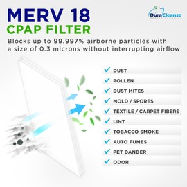 DuraCleanse CPAP Filters - MERV 18 Ultra-Filtration - 60-Pack Replacement for ResMed AirSense Supplies for CPAP Machines - Meets OEM Requirements for Filters (Airsense 10 Filters - 60 Pack)