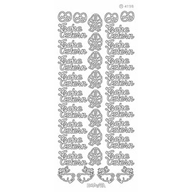 'Outline Stickers – Easter, White, Sheet 10 x 23 cm