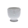 Gisela Graham Glazed Round Face Design Pot Cover, Large, White,