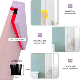 Midslinee 9mm(W) x 15mm(D) x 10M(L) Bürstendichtung Dichtungsbürste selbstklebend, Grau Bürstendichtung für Rolladen, Tür, Fenster, Schiebetür, Kleiderschränk Insektenschutz, Staub- und Lärm