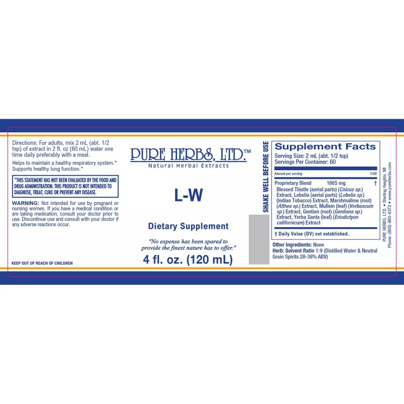 Pure Herbs: L-W - 4 oz.