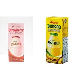 Binggrae Combo Milk Banana 6pk & Strawberry 6pk Flavor (Pack of 12)