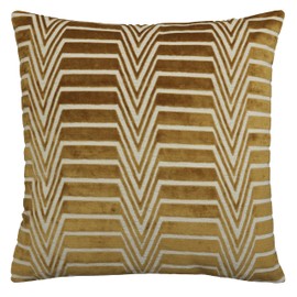 Riverbrook Home Zippered Cushion Cover Pillow with Removable Soft Angel Hair Filler, Caleb Gold - Brown, 22 x 22-Inch