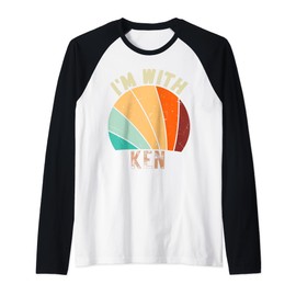 I'm with Ken Funny Design Im with Ken Raglan Baseball Tee