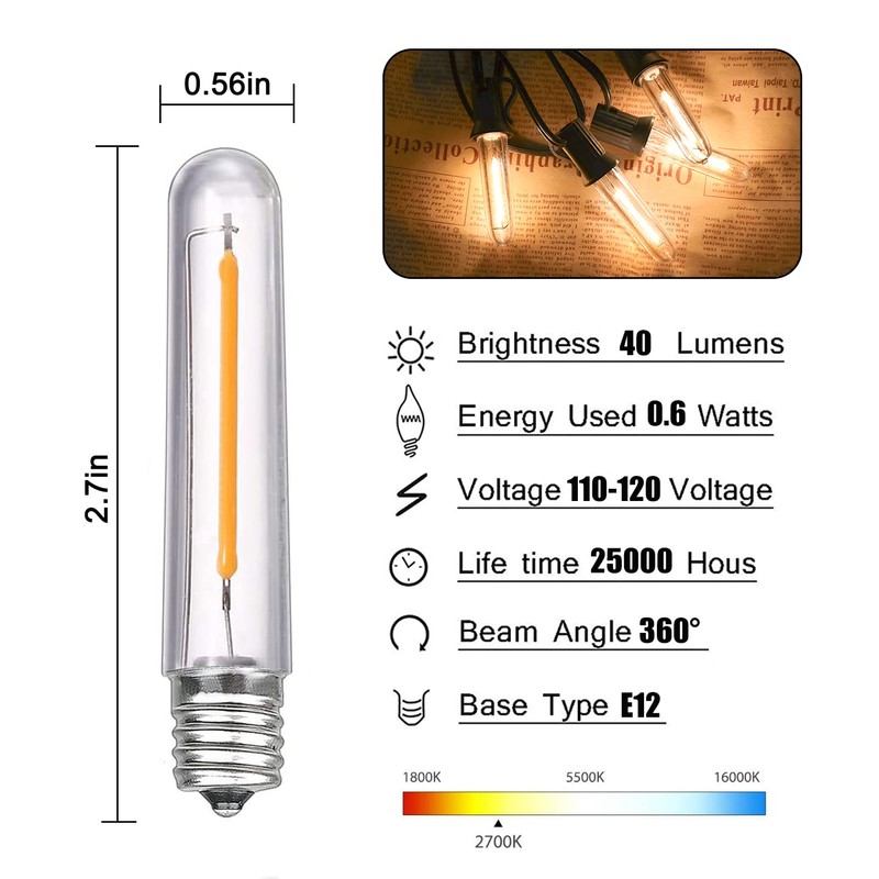 GOOTHY 12 Pack LED T13 Replacement Light Bulbs, Waterproof 0.6W