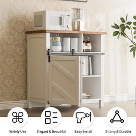 FLYVLIEG Upgraded 4FT Mini Folding Sliding Barn Door Hardware Kit for 2 Doors,Easy Install,Small Cabinet Barn Door Hardware Track Kit for TV Stand, Cupboards, Storage Cabinets(No Cabinet)