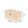 JJSQ Large Wooden Storage Box with Hinged Lid Rectangle Unfinished