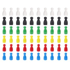 jojofuny 60pcs Wood Game Piece Color Pawn Chess Pieces Tabletop Game Component Fantasy Strategy Game Piece Tabletop Marker Replacement for Carcassonne Circus Agricola