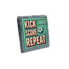 "Kick, Score, Repeat" Soccer-Themed Slate Coaster (slco-ds24-reprg)