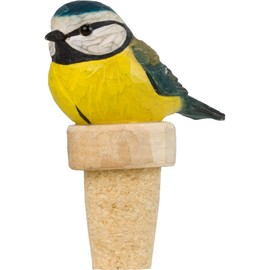 Wildlife Garden WG4994 Blue Tit Bottle Stopper - Decorative Hand Carved Bottle Stopper