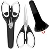 2 Pack Sharp Kitchen Scissors Set with Magnetic Holder, Heavy