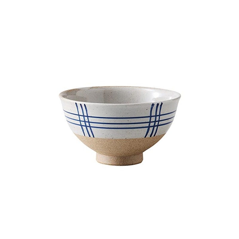 Saikaitoki 74062 Arita Ware Lightweight Rice Bowl, Lattice Line, Blue,