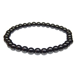 Myhealingworld Hematite 6mm Bead Magnetic Therapy Grounding Stone Chakra Healing Stretchable Bracelet.