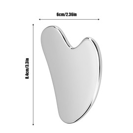 Gua Sha Stein, Gua Sha Edelstahl zur Formung der Kieferpartie und zur Reduzierung von Schwellungen, Gua Sha Stein Edelstahl, Geschenk zur Hautpflege (Silber)