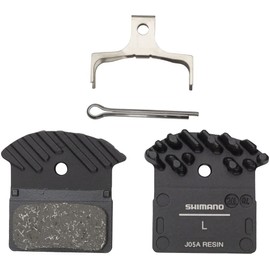 SHIMANO J05A-RF Disc Brake Pad and Spring - Resin Compound, Finned Aluminum Back Plate