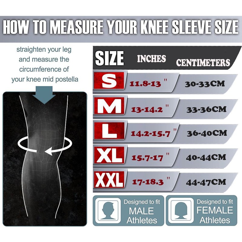 Knee Sleeves (1 Pair), 7mm Neoprene Compression Knee Braces, Great