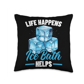 Ice Bath SteMi Apparel Ice Bath Recovery Cold Water Immersion Cryotherapy Throw Pillow, 16x16, Multicolor