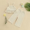 Lefyira Crochet Toddler Clothes Girl Camisole Outfit Smocked Ruffle Crop