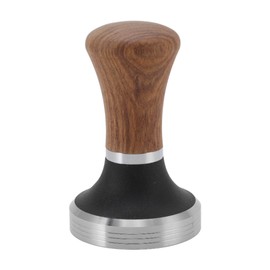 Coffee Tamper Stainless Steel Flat Bottom Coffee Hand Tamping Tool with Wooden Handle 53mm/2.1in
