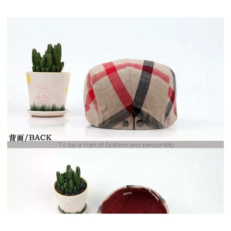 Generic Boina Transpirable Gorra A Cuadros Vintage