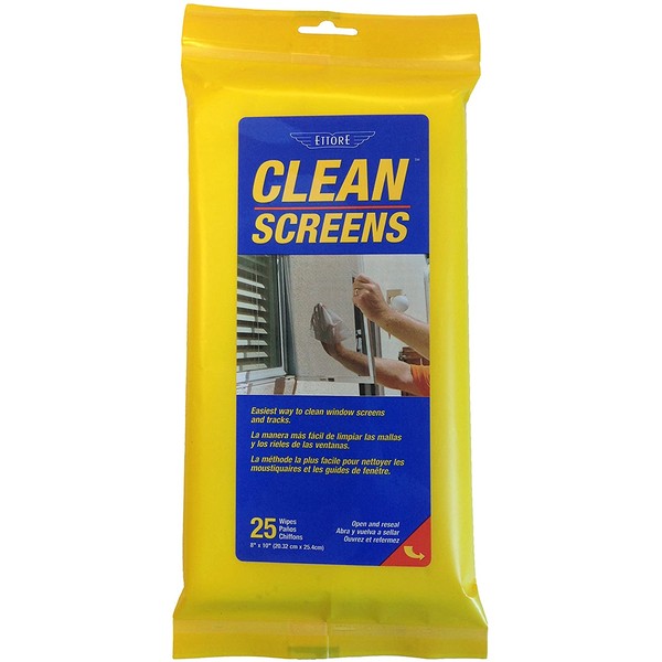 Ettore Clean Screens, 25 Wipes Per Pack, 1