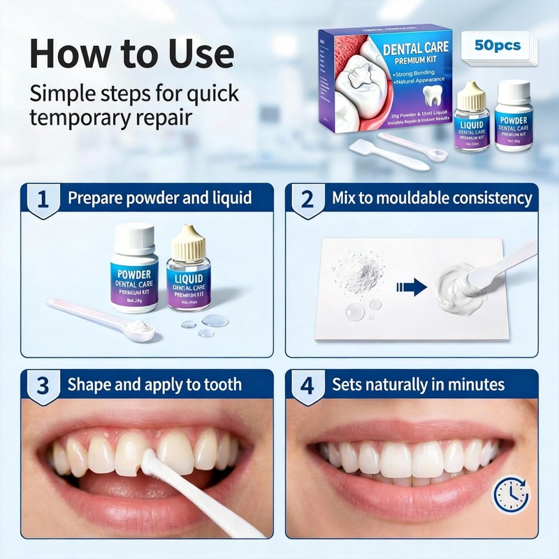 Avvchuy Filling Kit for Teeth, Temporary Chipped Tooth Repair Kit